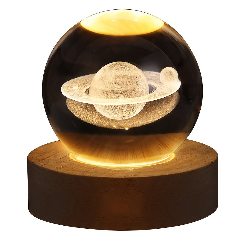 Galaxy Planet Night Light Warm Crystal Dreamscape - TrendVerseHub