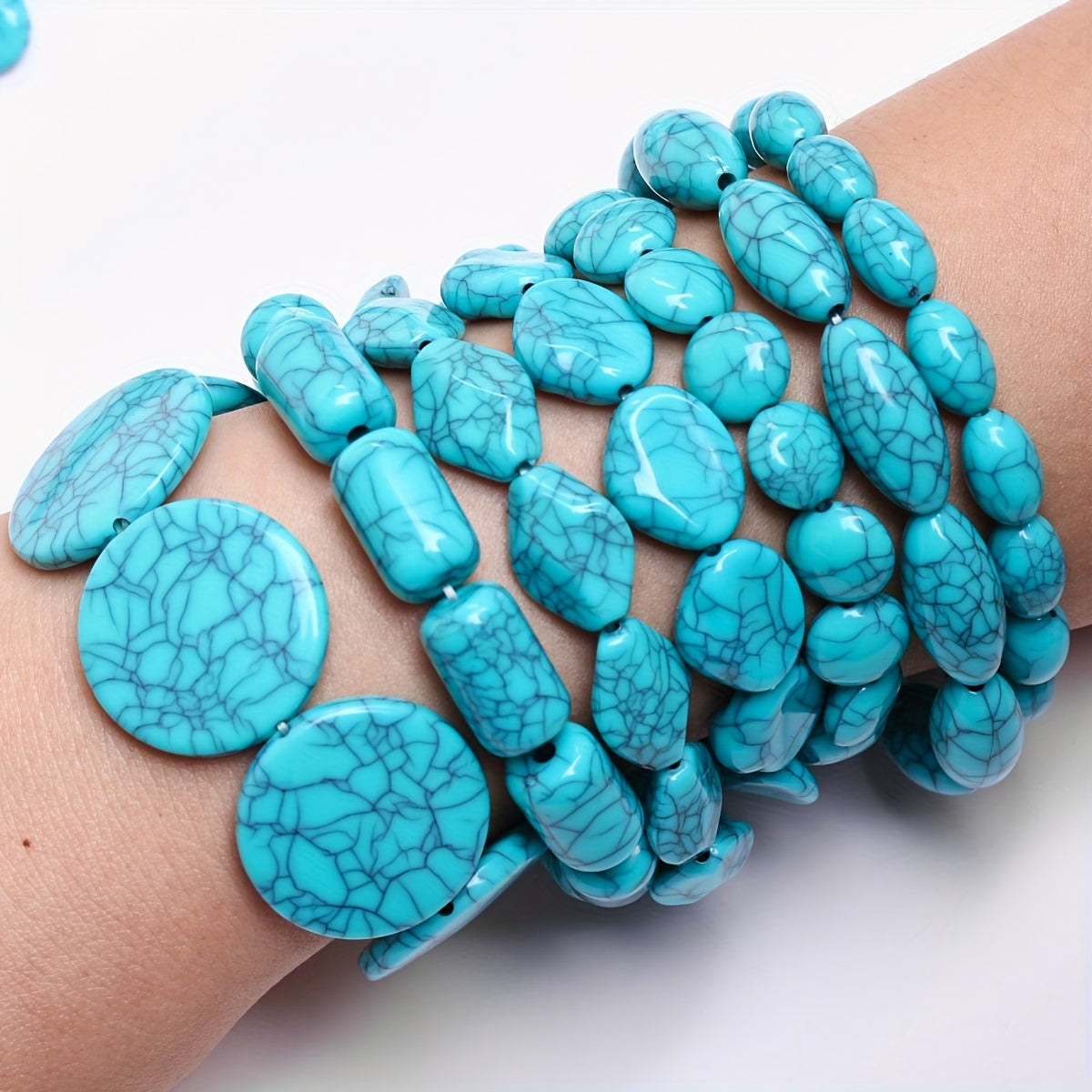 Boho Turquoise Resin Beads DIY Jewelry  Decor - TrendVerseHub