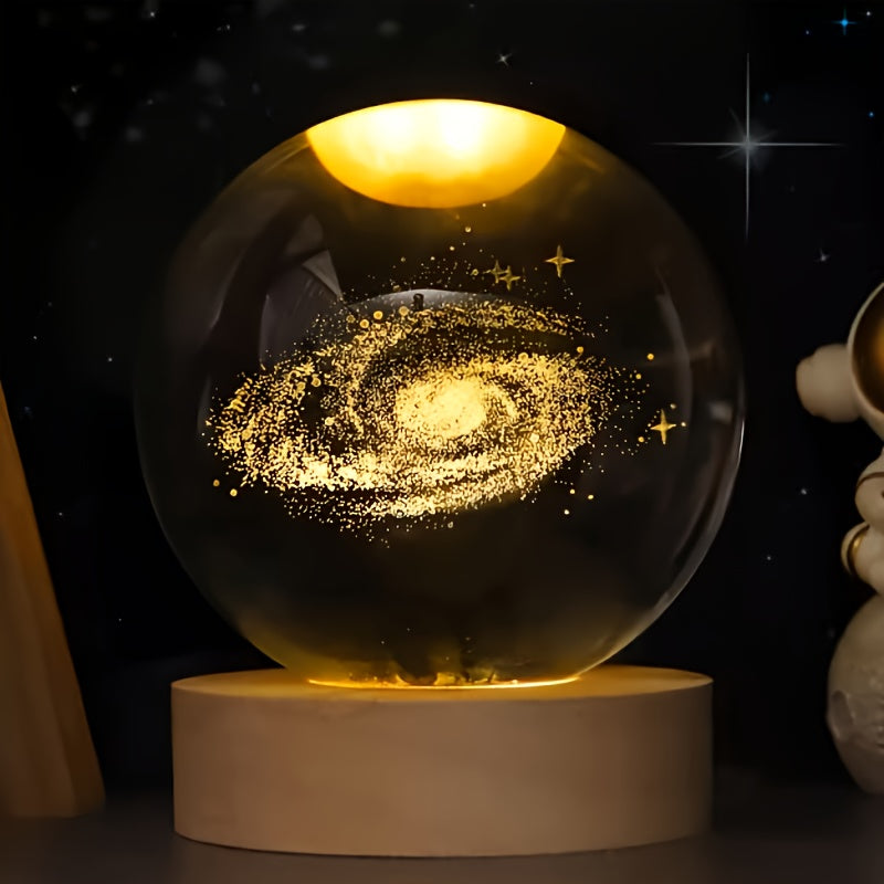 3D Solar Galaxy Crystal Ball Luminous Gift - TrendVerseHub