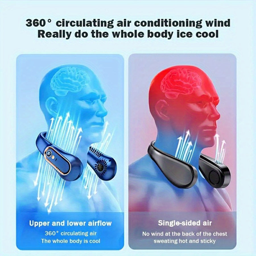 Digital Neck Fan Portable Powerful Cooling Comfort - TrendVerseHub