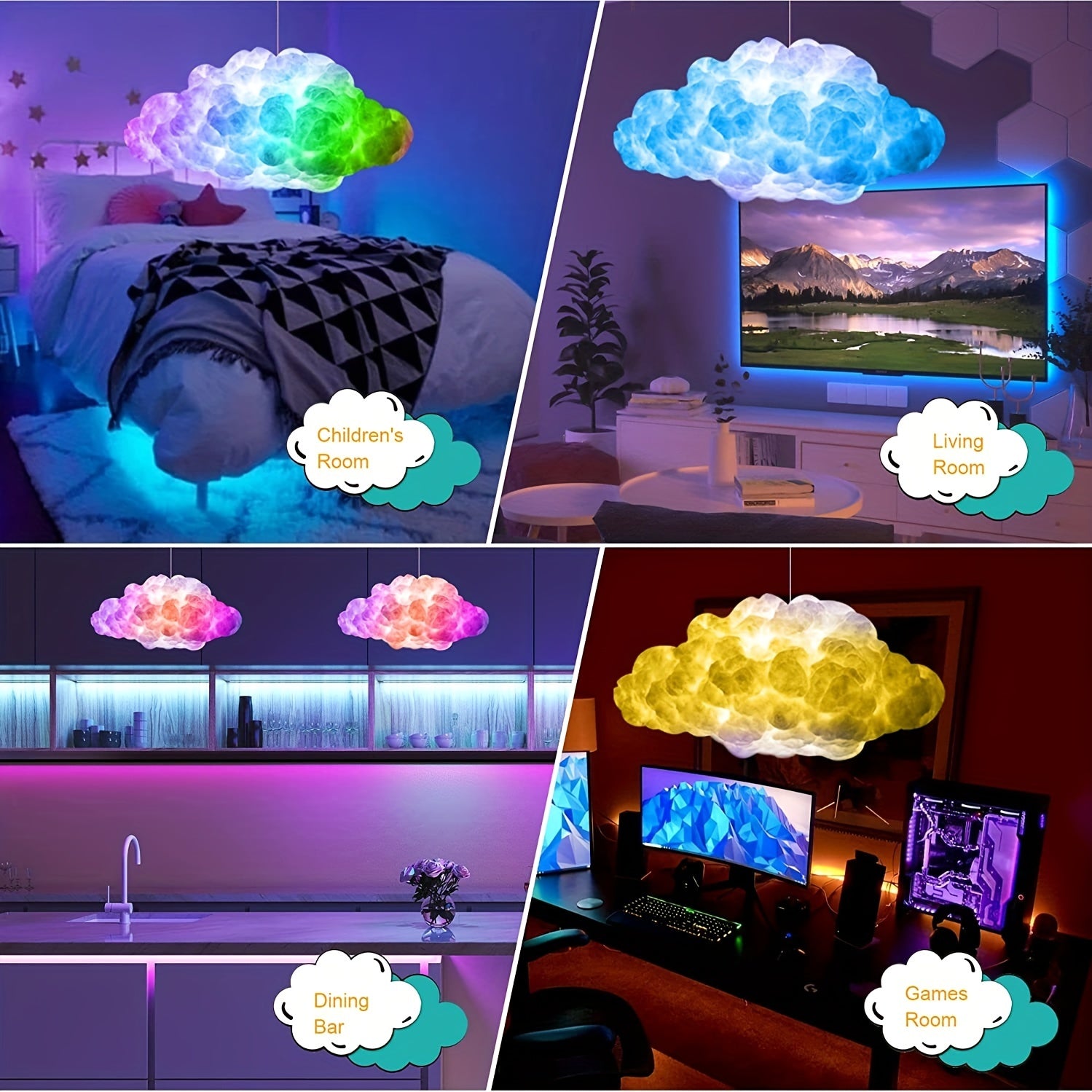 Music Sync RGB Cloud Light Kit  Immersive Audio - TrendVerseHub