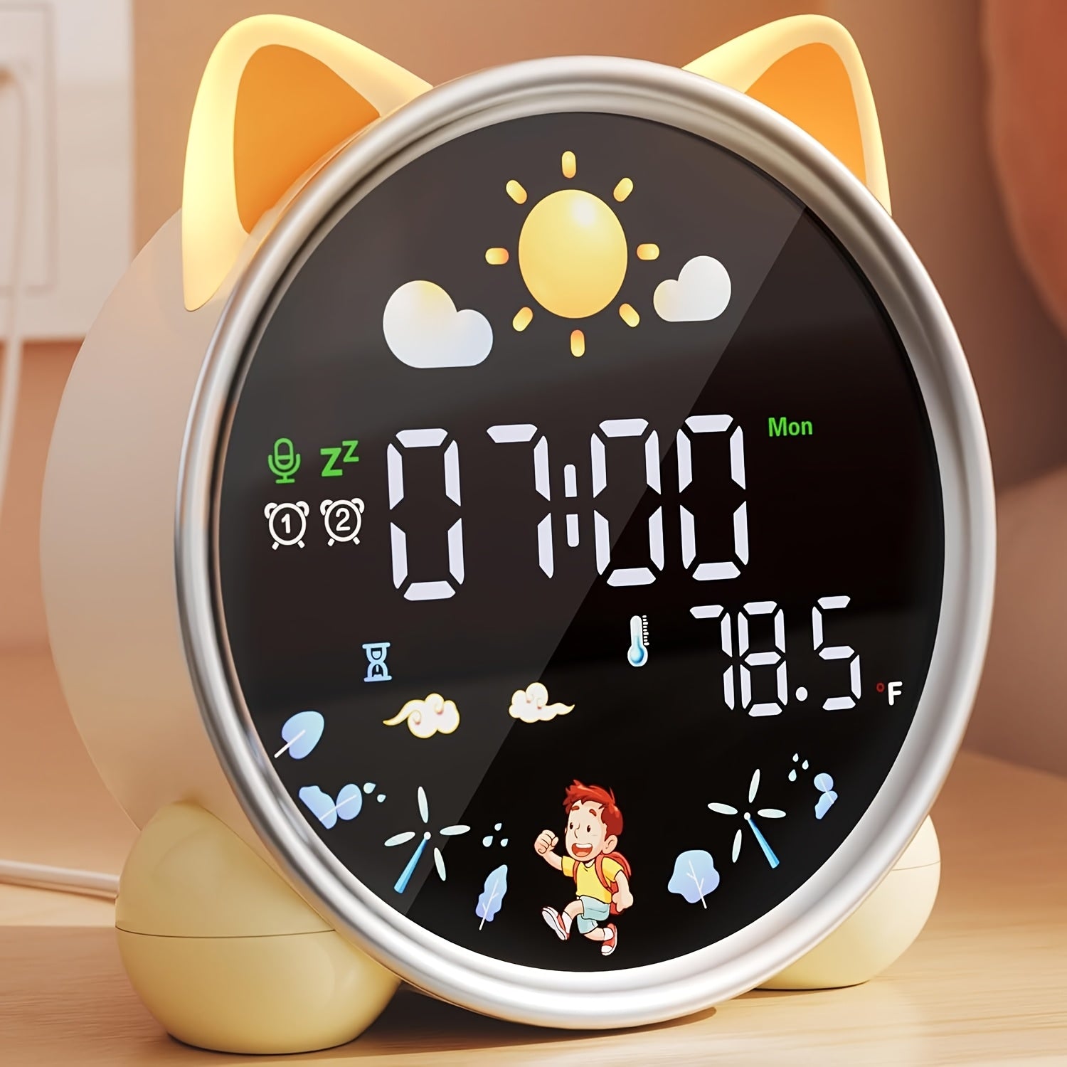 Cute Cat Alarm Clock Train Wake and Shine - TrendVerseHub