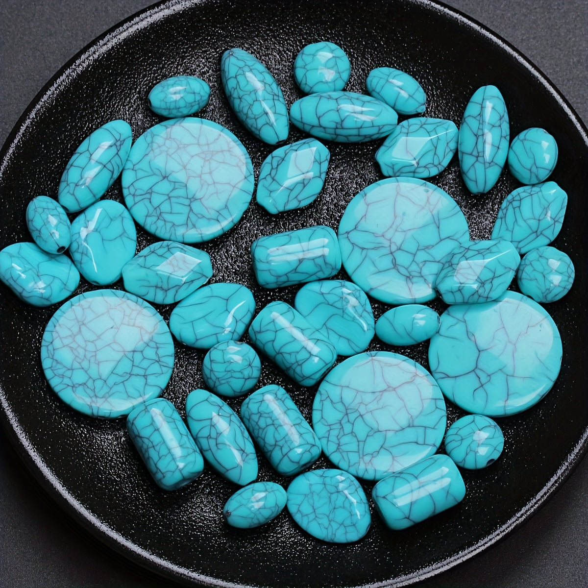 Boho Turquoise Resin Beads DIY Jewelry  Decor - TrendVerseHub