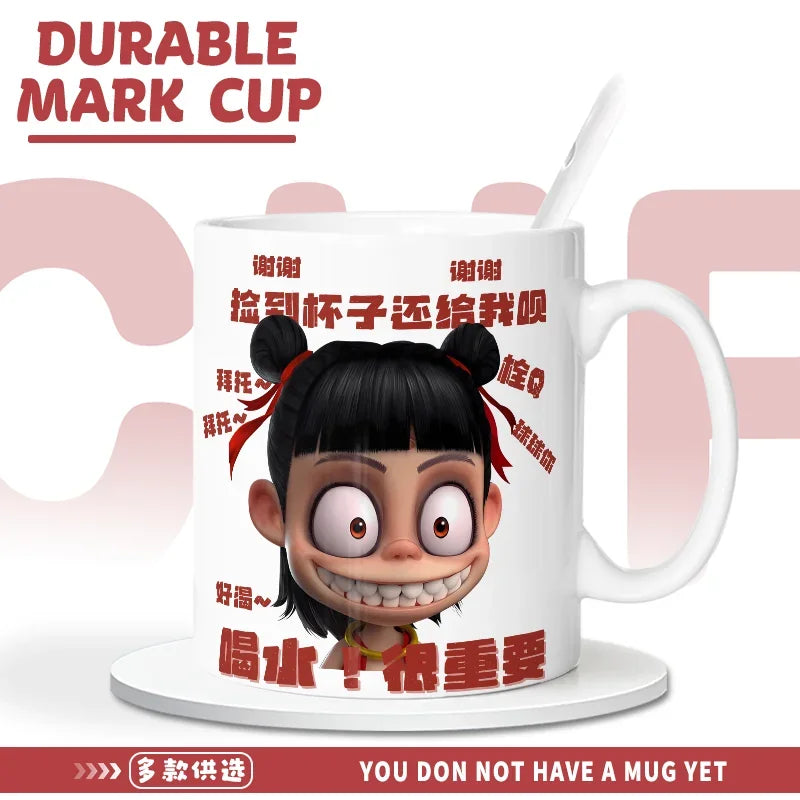 Nezha  Ao Bing Cute Ceramic Lovers Coffee Cups - TrendVerseHub