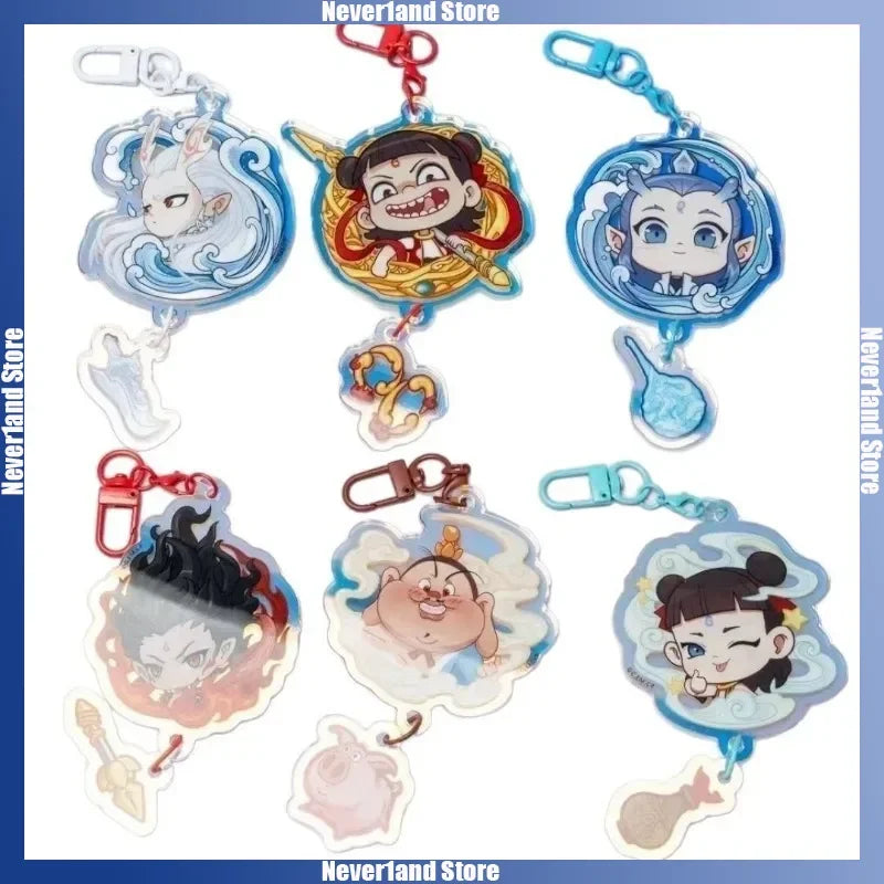 Nezha  Aobing Acrylic Charms  Keychains - TrendVerseHub