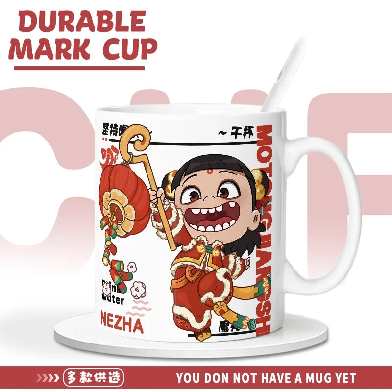 Nezha  Ao Bing Cute Ceramic Lovers Coffee Cups - TrendVerseHub