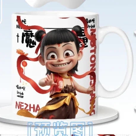 Nezha  Ao Bing Cute Ceramic Lovers Coffee Cups - TrendVerseHub