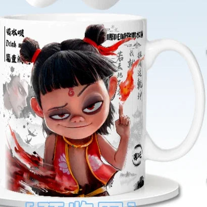 Nezha  Ao Bing Cute Ceramic Lovers Coffee Cups - TrendVerseHub