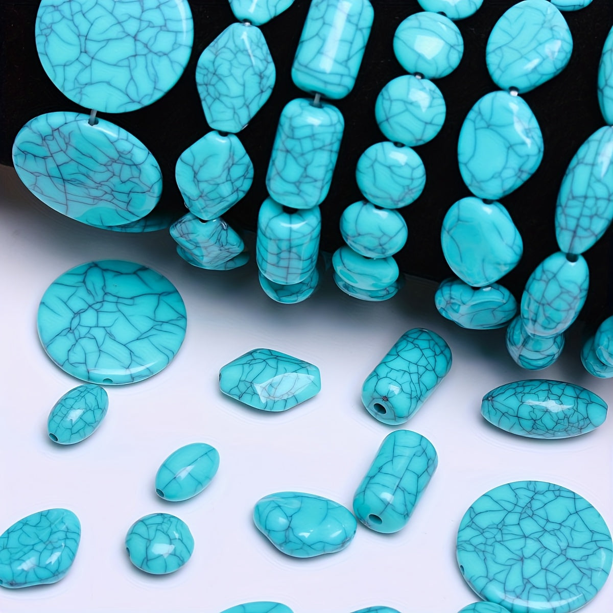 Boho Turquoise Resin Beads DIY Jewelry  Decor - TrendVerseHub