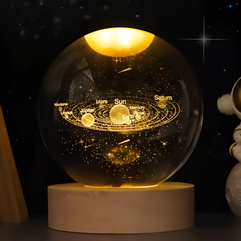 3D Solar Galaxy Crystal Ball Luminous Gift - TrendVerseHub