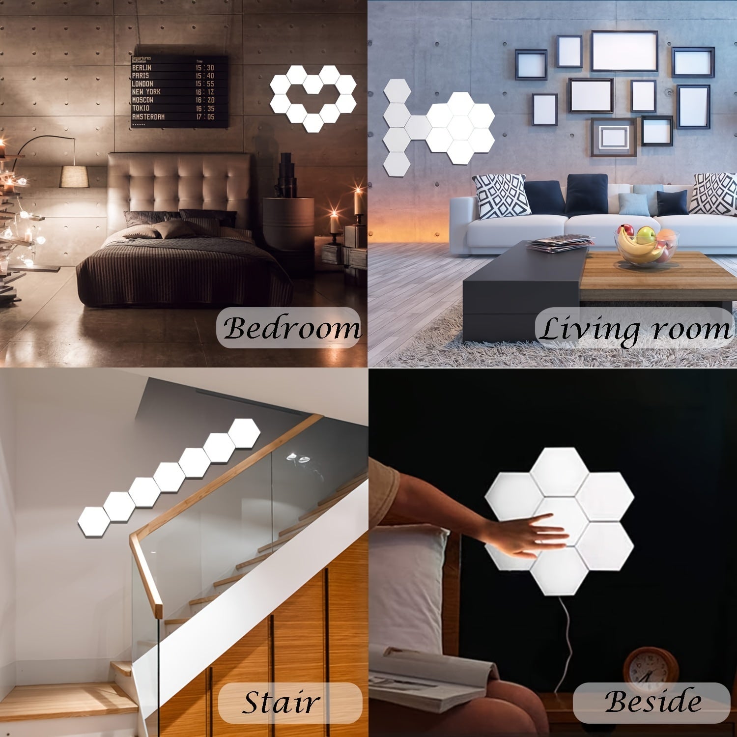 Smart Touch Hexagon Lights DIY Style Brighten Any Space - TrendVerseHub