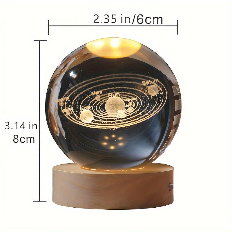 3D Solar Galaxy Crystal Ball Luminous Gift - TrendVerseHub