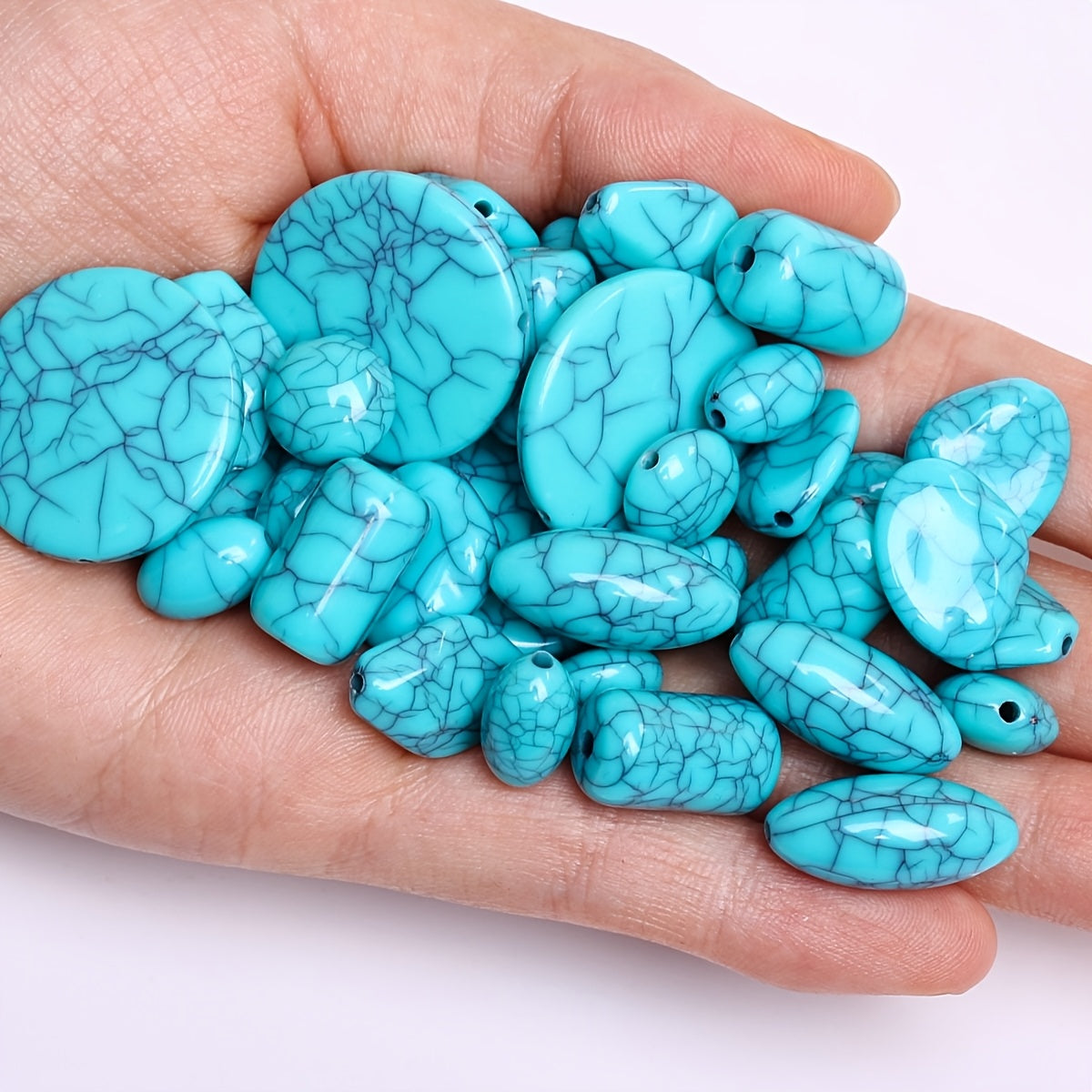 Boho Turquoise Resin Beads DIY Jewelry  Decor - TrendVerseHub